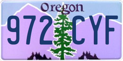 OR license plate 972CYF