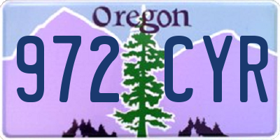 OR license plate 972CYR