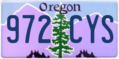 OR license plate 972CYS
