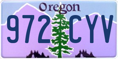 OR license plate 972CYV