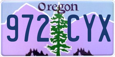 OR license plate 972CYX