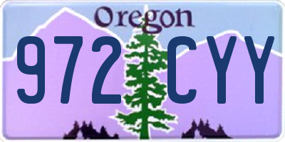 OR license plate 972CYY