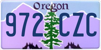 OR license plate 972CZC