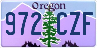 OR license plate 972CZF