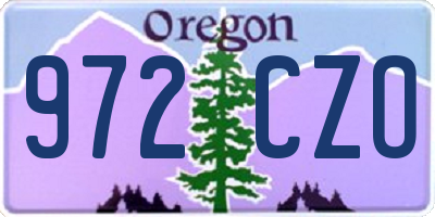 OR license plate 972CZO