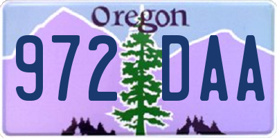 OR license plate 972DAA