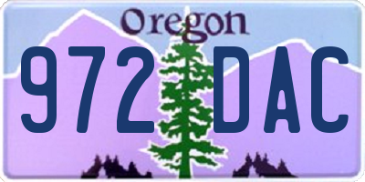 OR license plate 972DAC