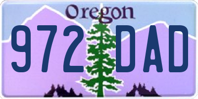 OR license plate 972DAD