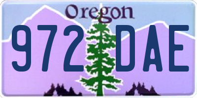 OR license plate 972DAE