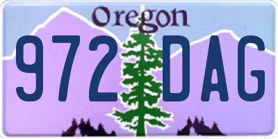 OR license plate 972DAG