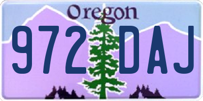 OR license plate 972DAJ