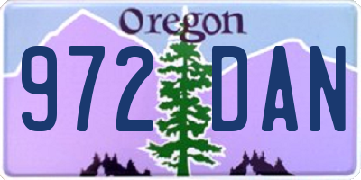 OR license plate 972DAN