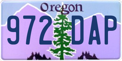OR license plate 972DAP