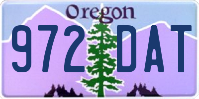OR license plate 972DAT