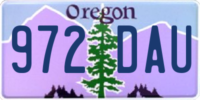 OR license plate 972DAU