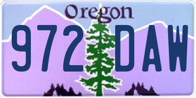 OR license plate 972DAW