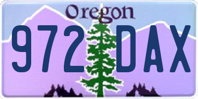 OR license plate 972DAX