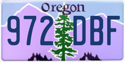 OR license plate 972DBF