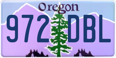 OR license plate 972DBL