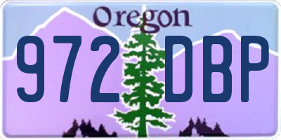 OR license plate 972DBP