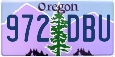 OR license plate 972DBU