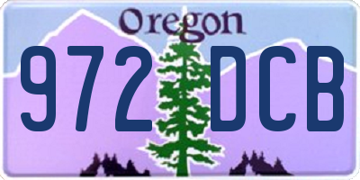 OR license plate 972DCB