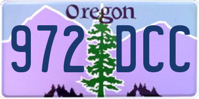 OR license plate 972DCC