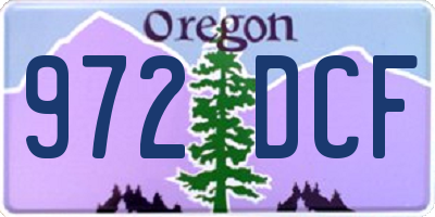 OR license plate 972DCF