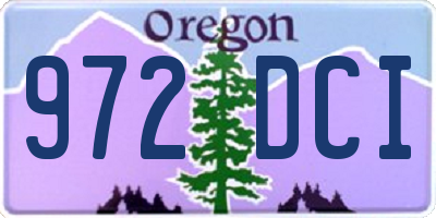 OR license plate 972DCI