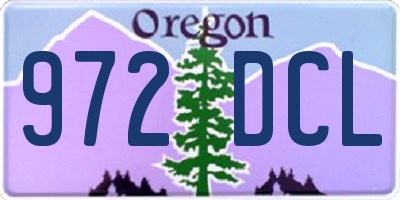 OR license plate 972DCL