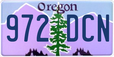 OR license plate 972DCN