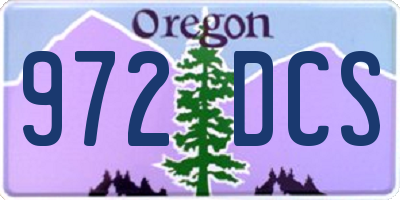 OR license plate 972DCS