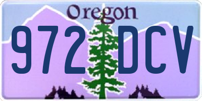 OR license plate 972DCV