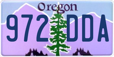 OR license plate 972DDA
