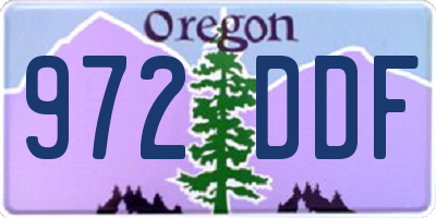 OR license plate 972DDF