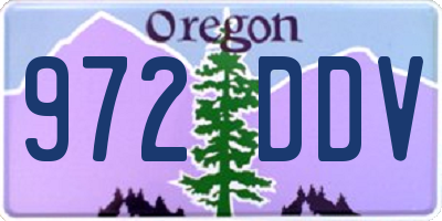 OR license plate 972DDV