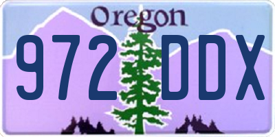 OR license plate 972DDX