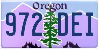 OR license plate 972DEI
