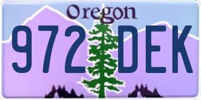 OR license plate 972DEK