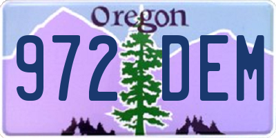 OR license plate 972DEM