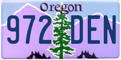 OR license plate 972DEN