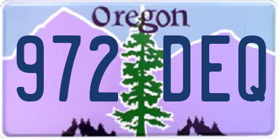 OR license plate 972DEQ