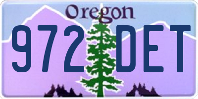 OR license plate 972DET