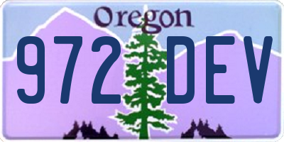 OR license plate 972DEV