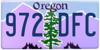 OR license plate 972DFC
