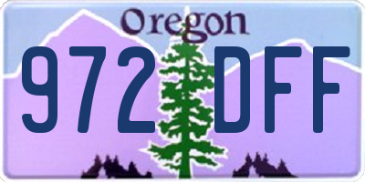 OR license plate 972DFF