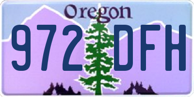 OR license plate 972DFH