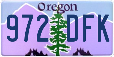 OR license plate 972DFK