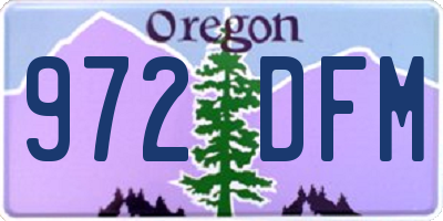 OR license plate 972DFM