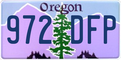 OR license plate 972DFP